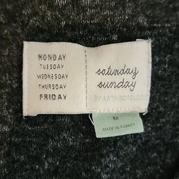 Anthropologie Saturday Sunday Gray Faux Wrap Knit Sweater Dress M Long Sleeve - Picture 9 of 13